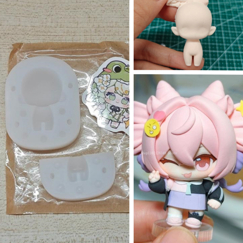 Diy Q - แม่พิมพ์ซิลิโคนรุ่น Q สำหรับทำโมเดลตัวการ์ตูน DIY งานแฮนด์เมด ดินเหนียวอัลตร้าไลท์