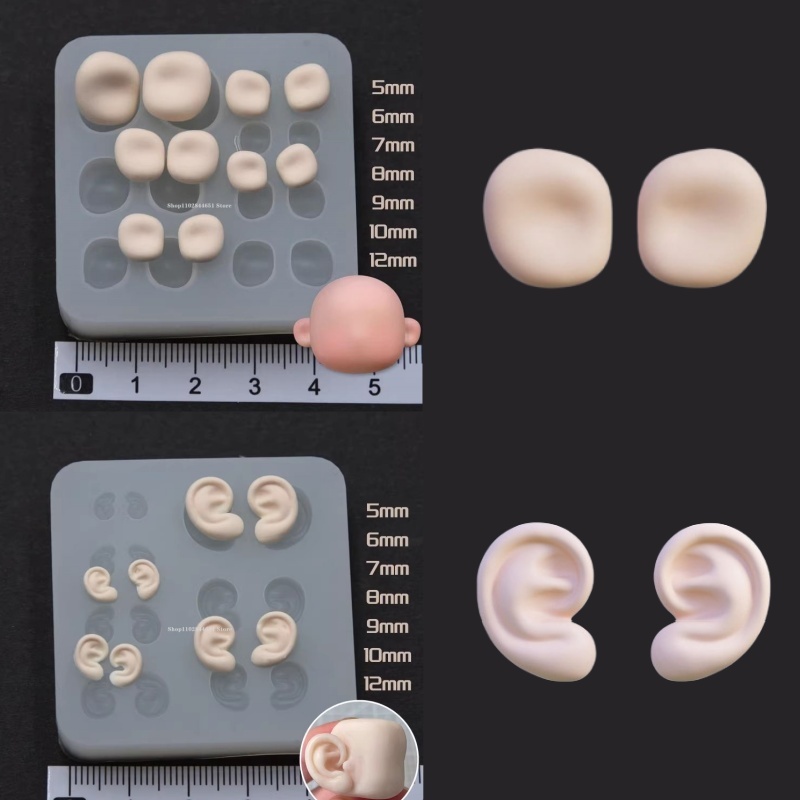 Diy Q - สัดส่วนโดยตรงรุ่น Q Polymer Clay ซิลิโคนหูแม่พิมพ์ DIY