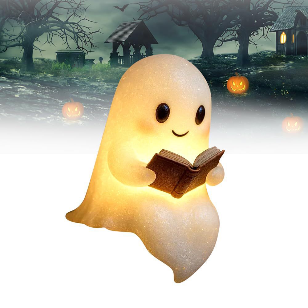Diy Halloween Electronics - โคมไฟอ่านหนังสือรูปผีน่ารัก ไฟอ่านหนังสือรูปผีน่ารัก ไฟ LED ของตกแต่งงานฝีมือฮาโลวีน ของขวัญ