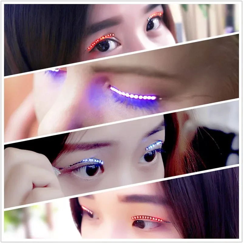 1 คู่ขนตาปลอม LED, ขนตาแต่งหน้ - Diy Halloween Electronics บทวิจารณ์และราคา