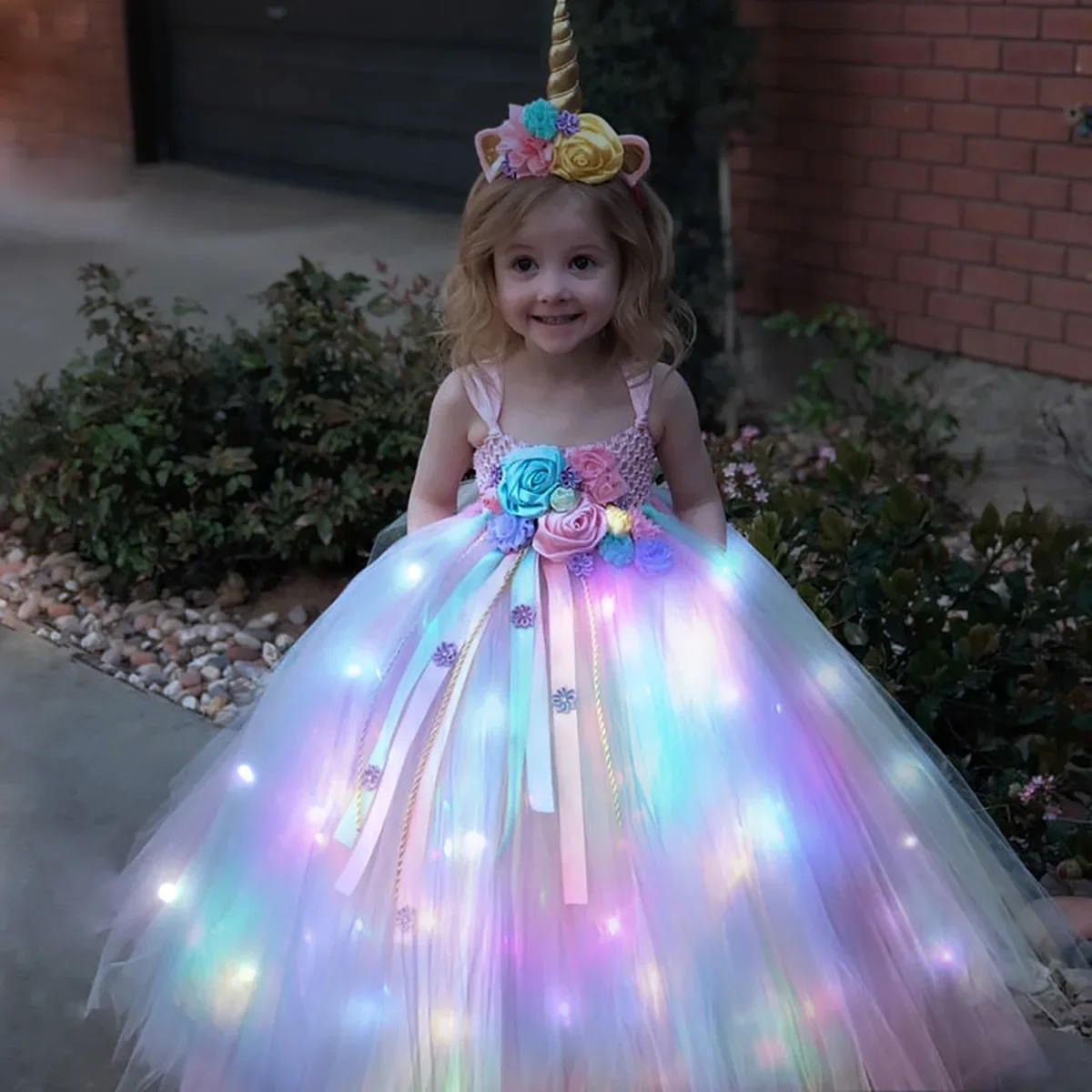 สาวยาว LED Unicorn Tutu ชุดสาว - Diy Halloween Electronics บทวิจารณ์และราคา