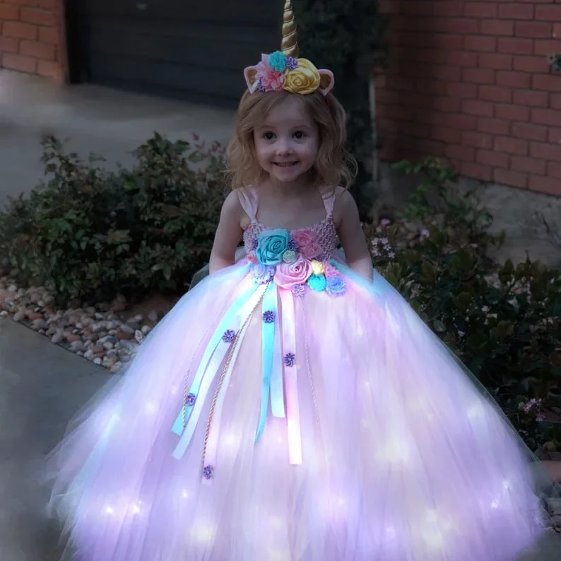 สาวยาว LED Unicorn Tutu ชุดสาว - Diy Halloween Electronics บทวิจารณ์และราคา