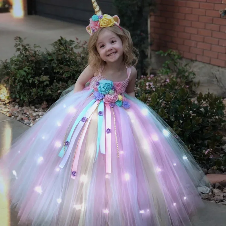 สาวยาว LED Unicorn Tutu ชุดสาว - Diy Halloween Electronics บทวิจารณ์และราคา